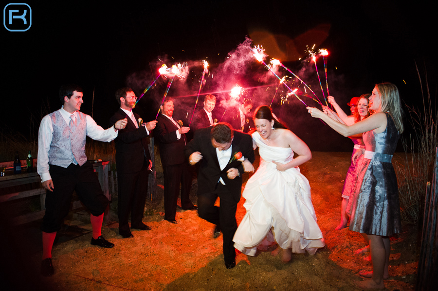 Sparklers at Wedding Reception