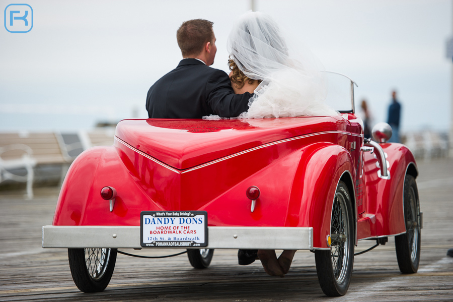 Wedding photos on Ocean City Maryland Boardwalk