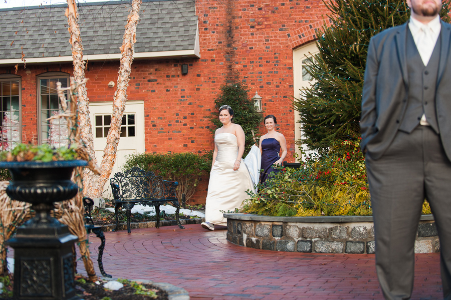 Bride and Groom First Look at Talamore Country Club