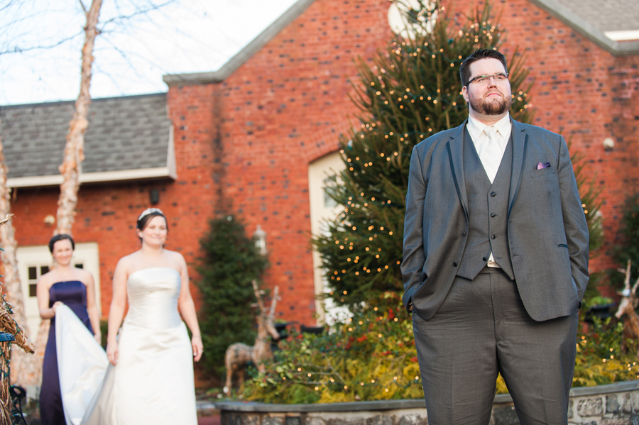 Bride and Groom First Look at Talamore Country Club