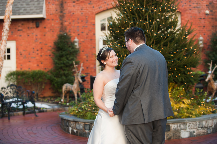 Bride and Groom First Look at Talamore Country Club