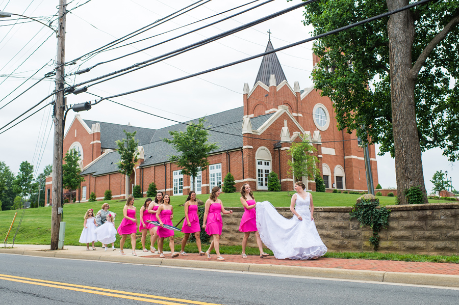 Bridal Party Walking to Ceremony