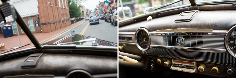 Wedding photos in Chevrolet Fleetster Downtown Leesburg