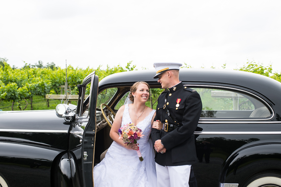 Wedding photos in a winery