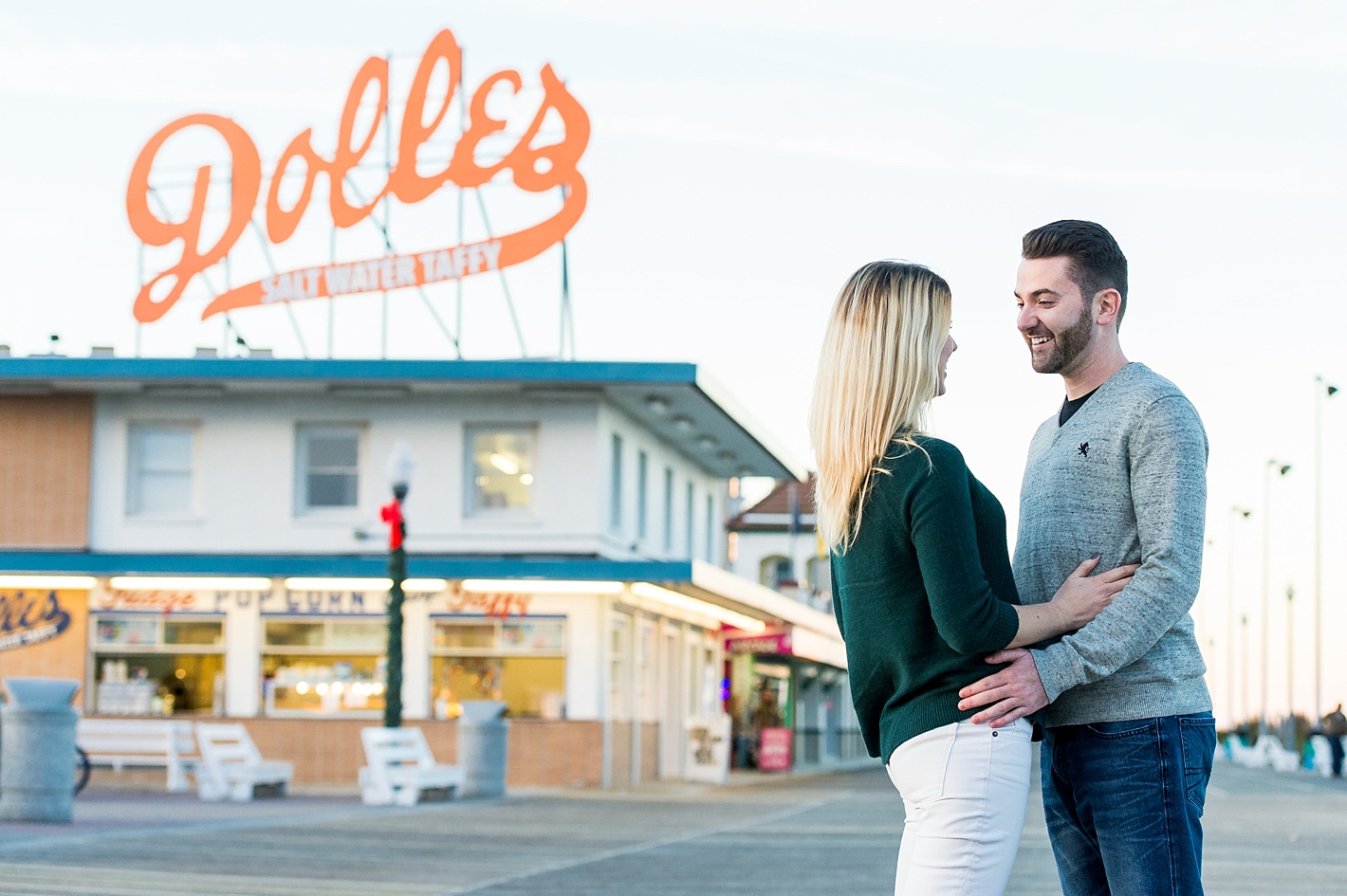 Boardwalk Engagement Photos in Rehoboth Beach Delaware