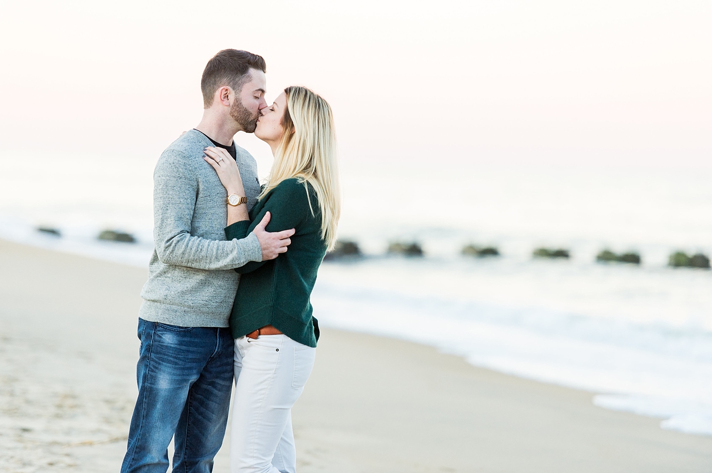 Fun engagement photos on the beach