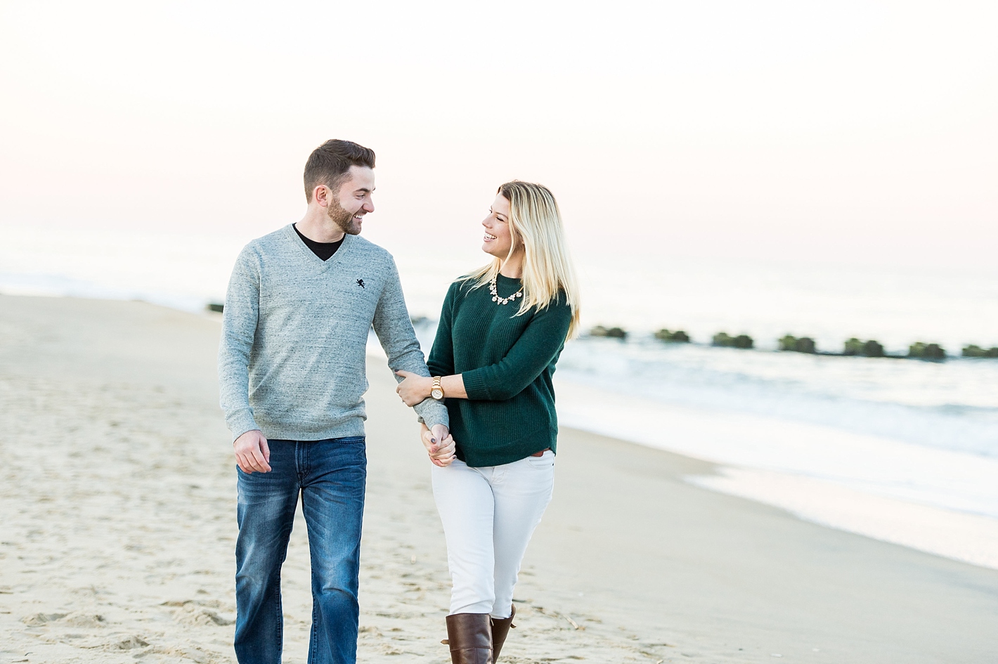 Fun engagement photos on the beach