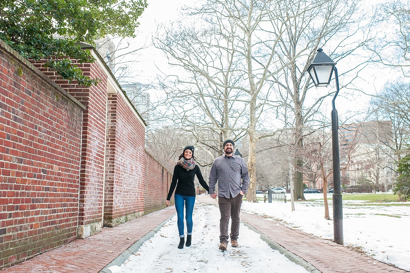 Snowy Engagement Photos in Philadelphia