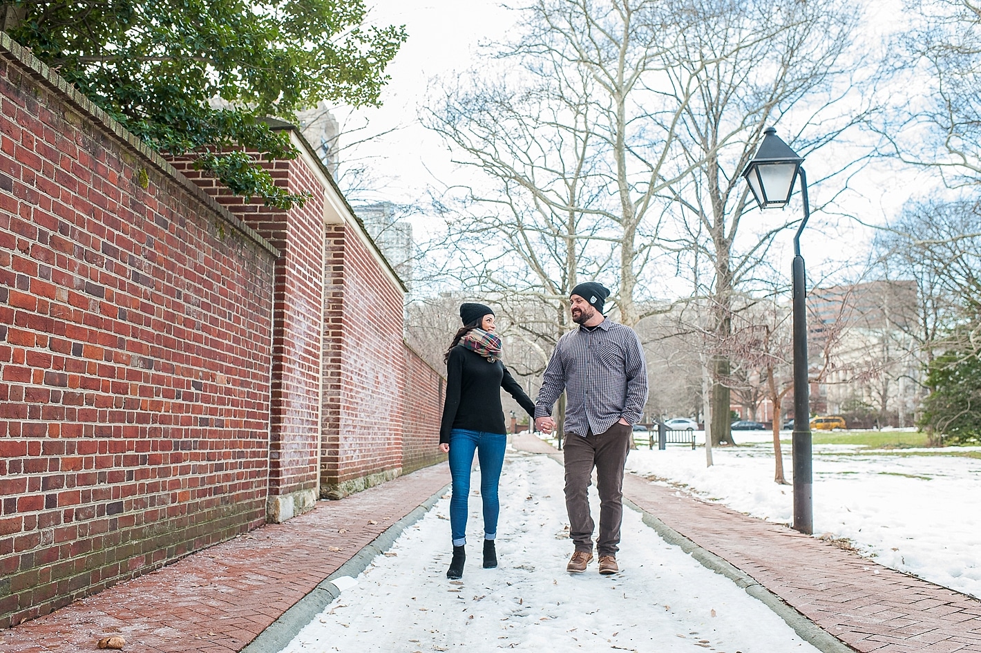 Snowy Engagement Photos in Philadelphia
