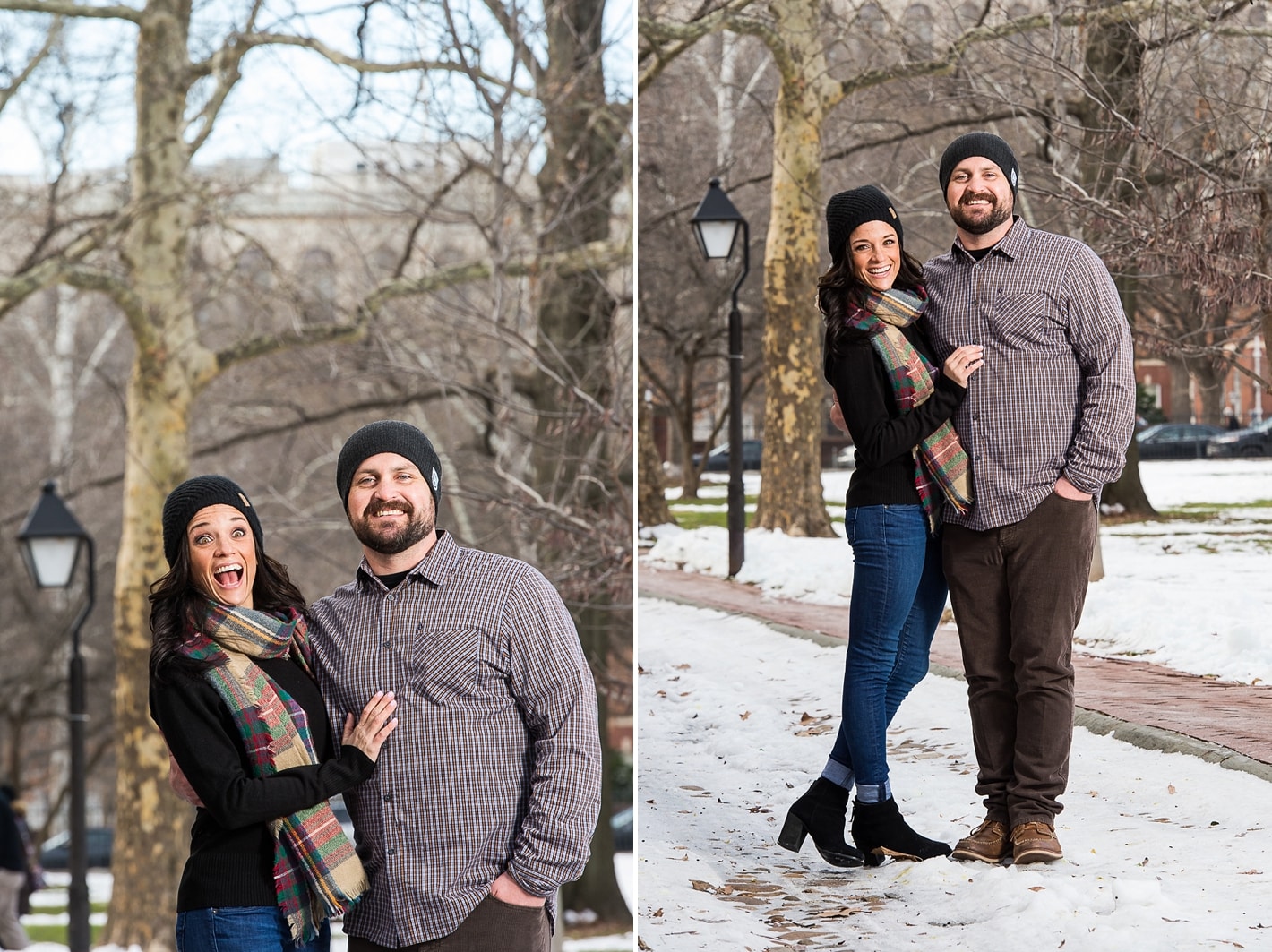 Snowy Engagement Photos in Philadelphia