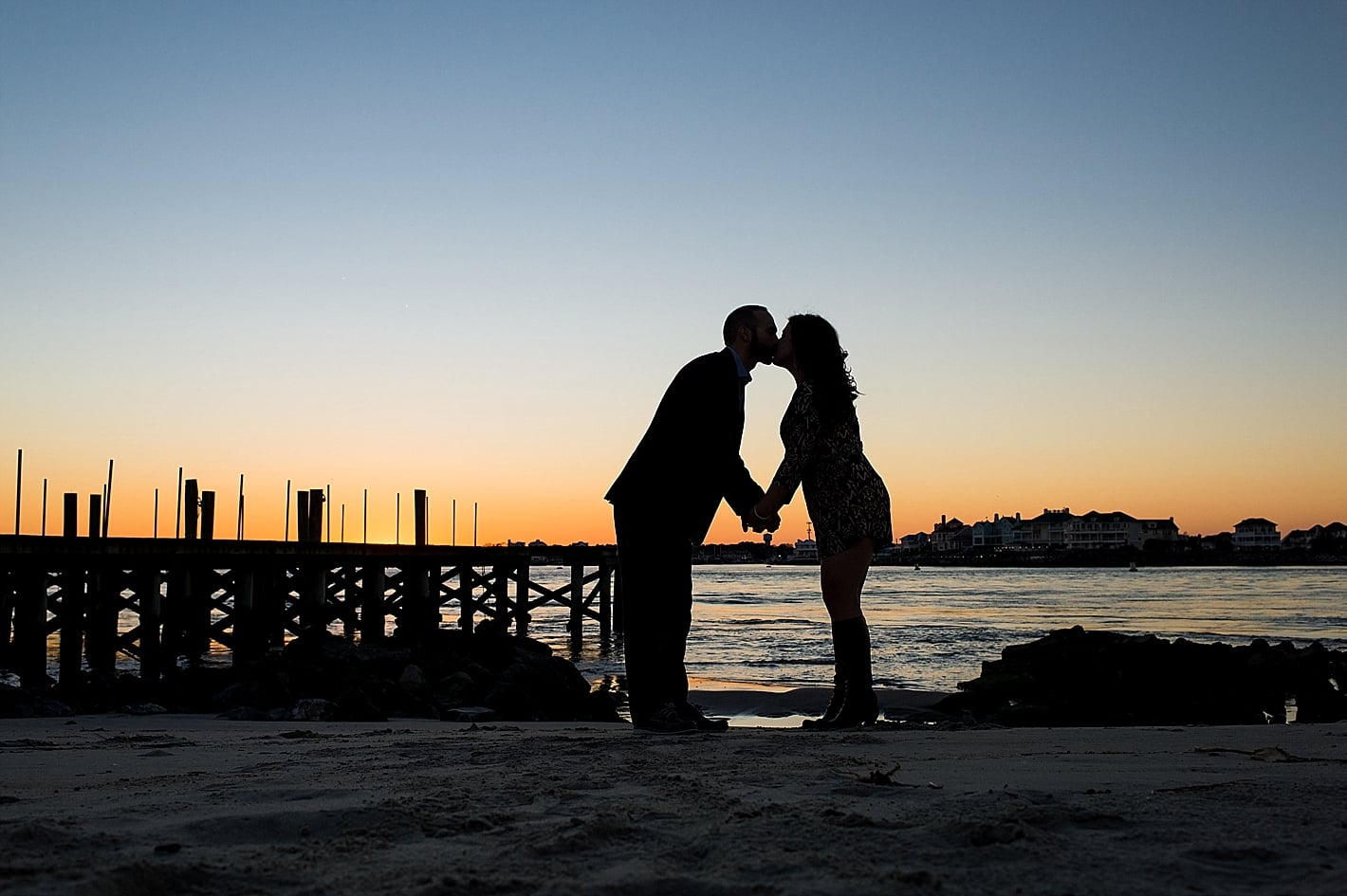 Engagement Photos at Sunset on a beach