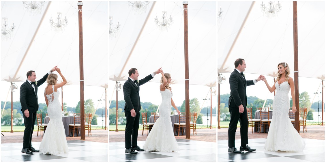 Bride and Groom dancing | Brittland Manor | Rob Korb | Eastern Shore Tents and Events | My Eastern Shore Wedding 