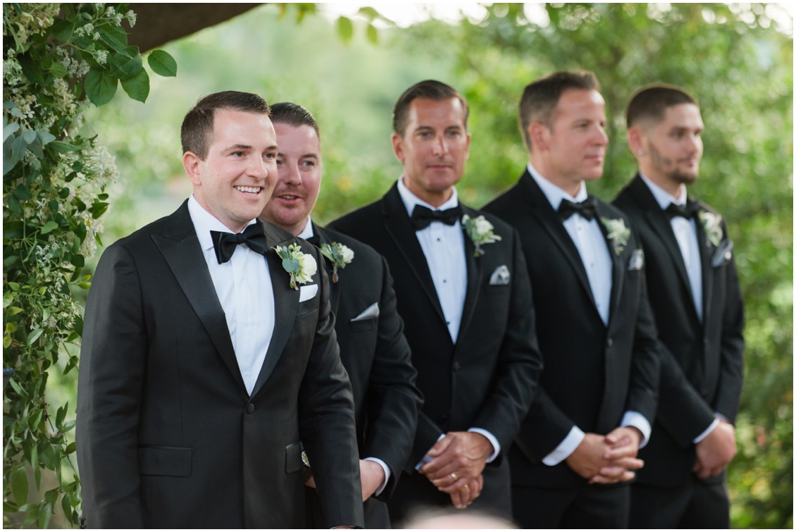 Groom and groomsmen at wedding ceremony | Brittland Manor | Rob Korb | My Eastern Shore Wedding 